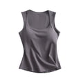 thumbnail image 4 of Fanxing Camisole Tops for Women Built in Bra Tank Tops Cotton Workout Yoga Shirts Basic Tank Tops Layer Padded Dark Gray,XL, 4 of 5