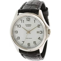 MTP-1183E-7B Men's Analog Watch w/ Numbered Dial & Genuine Leather Band