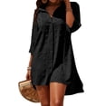 thumbnail image 2 of Shine Up Swimsuit Coverups for Women Chiffon Bikini Swimwear Summer Beach Cover-Up Loose Pom Pom Shirt Dress, 2 of 4