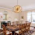 thumbnail image 3 of 35"  Modern Distressed Gold 14-Light Butterfly Sputnik Chandelier for Dining Room and Living Room, 3 of 7