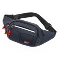 thumbnail image 1 of Bolso bandolera deportivo de gran capacidad, repelente al agua, para negocios, cajero, trabajo, riñonera, azul, 1 of 6