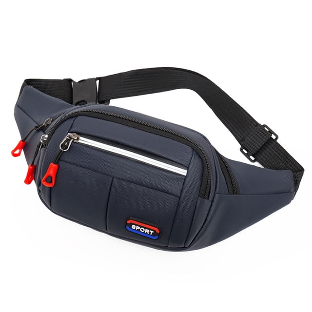 Bolso bandolera deportivo de gran capacidad, repelente al agua, para negocios, cajero, trabajo, riñonera, azul