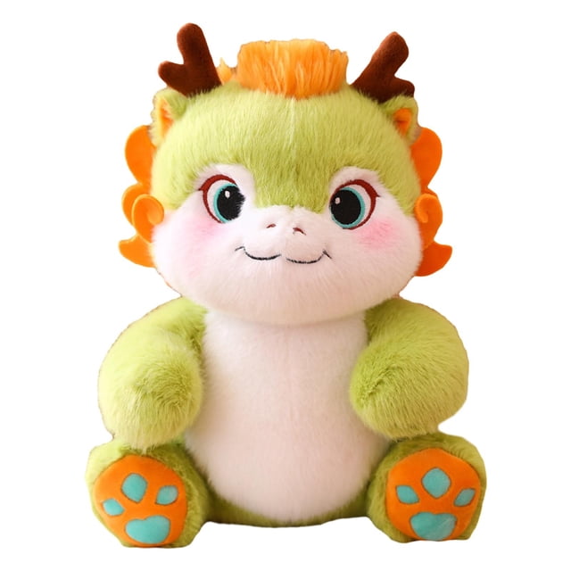 Precioso juguete de dragón del año 2024, mascota del dragón, muñeco suave y encantador adorno de dragón 2024 Verde