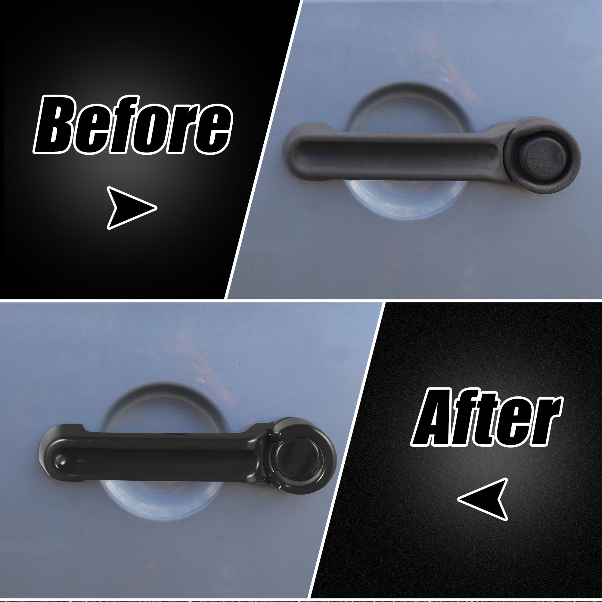 Unique Bargains Exterior Handle Cover Black for Jeep Wrangler JK JKU 2007-2018