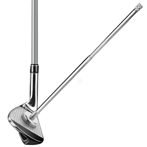 Golf Alignment Rods Swing Trainer, Magnetic Club Face Corrector for Shot Visualization, Adjustable Telescopic Stick, Stainless Steel Golf Aid, Silver