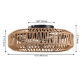 thumbnail image 4 of JONATHAN Y Rowan 19.5" 4-Light Modern Bohemian 6-Speed Metal/Rattan Mobile-App/Remote-Controlled Lantern LED Ceiling Fan, Brown/Black, 4 of 8