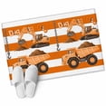 thumbnail image 2 of 2x3 Washable Entryway Rug, Cartoon Engineering Non-Slip Area Rug for Front Door Kitchen Bathroom, Dig Hooks Carloading Excavator Orange Stripes Indoor Floor Mat for Home Decor, 2 of 9