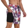 thumbnail image 3 of Haiem Peonies Mens Swim Trunks with Compression Liner 2 in 1 Swimming Shorts Stretch Swimwear Quick Dry,Board Shorts-XX-Large, 3 of 9