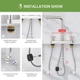 thumbnail image 4 of APPASO 2 Handle Kitchen Faucet with Soap Dispenser, Kitchen Faucet with Pull Down Sprayer, Brushed Nickel Kitchen Faucet, 4 Hole Kitchen Faucets, Stainless Steel Faucet for Kitchen Sink, RV, Bar, 4 of 14