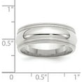 thumbnail image 3 of Solid 14k White Gold 8.2mm Double Milgrain Comfort Fit Wedding Band Size 8.5 - Ring Size 8.5, 3 of 6