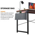 thumbnail image 4 of 47 inch Home Office Computer Desk, Large Writing Study Table with Storage Bag and Monitor Stand Industrial Style PC Laptop Work Desk, 4 of 8