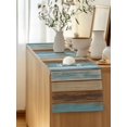 thumbnail image 5 of Table Runner 48 Inches Long for Kitchen Dining, Blue Brown Dresser Scarf Farmhouse, Dining Table Decorations for Wedding/Parties, Farmhouse Rustic Wooden Plank Board 13 x 48 In, 5 of 8