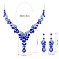 thumbnail image 5 of SmartBy 1 Set Jewelry Set Necklace Earrings Luxurious Rhinestone Exquisite Sparkling Color Matching Pendant Necklace Long Hanging Earrings Bride Neck Ear Decoration Jewelry, 5 of 7