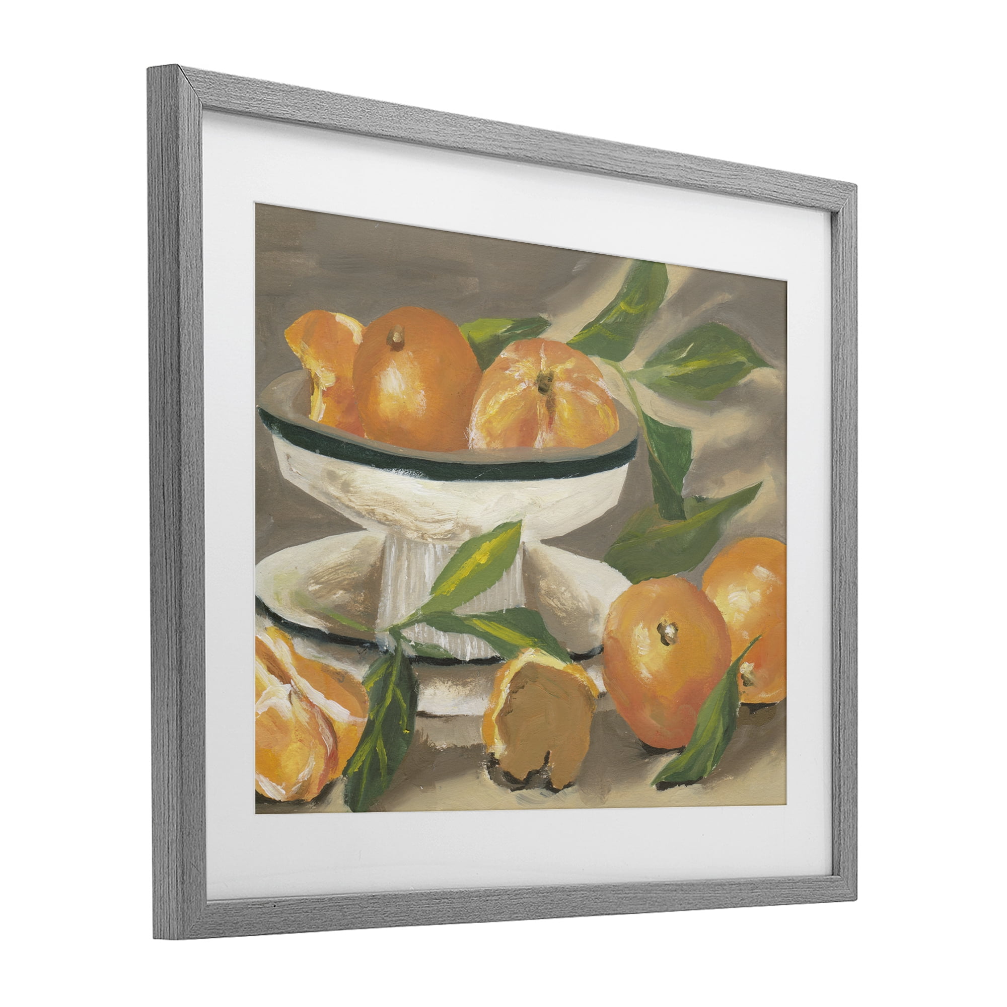 Stupell Industries Oranges in Stillness Gray Framed Print Under Glass, design by Melissa Wang