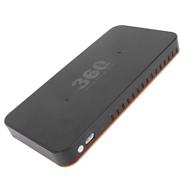 360W PD3.0 2.0 Desktop Charging Station, 15 Ports Charger Block, AI Temperature Control Chip, 8 Security Measures, Cooling Fan, Charging for Phone Tablet with 24W Input