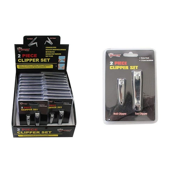 Diamond Visions Max Force 2221313 Fingernail and Toenail Clipper Set in Stainless Steel 2 Clippers