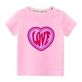 thumbnail image 2 of Lilgiuy Kids Toddler Valentine's Day T-Shirt Girls Boys Short Sleeve Crewneck Love Heart Graphic Breathable Cotton Tops for Sport Fitness (Pink), 2 of 5