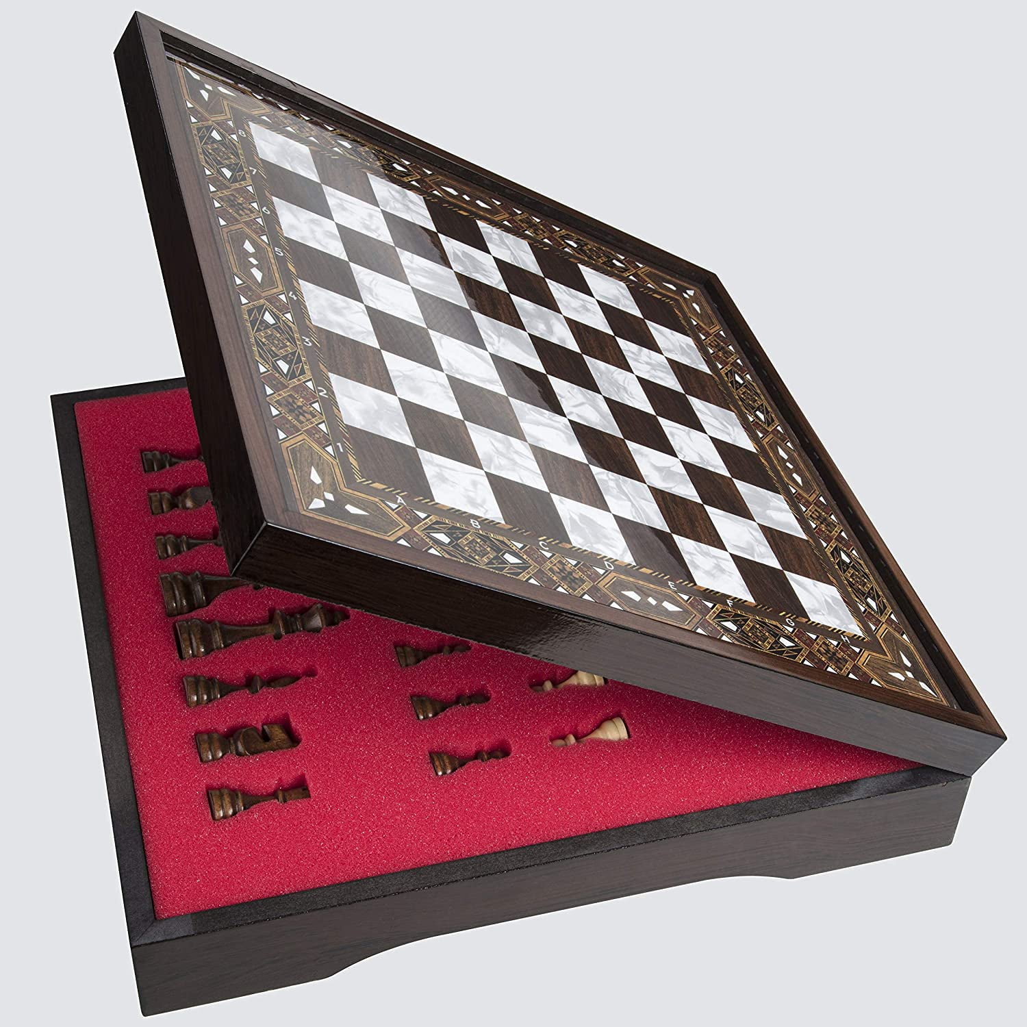 LaModaHome Star Mega Size VIP Wooden Unscratchable Chess Set with Wooden Chess  Board Which Has Place for Chess Pieces Inside and Chess Pieces.., By Visit  the LaModaHome Store - Walmart.com