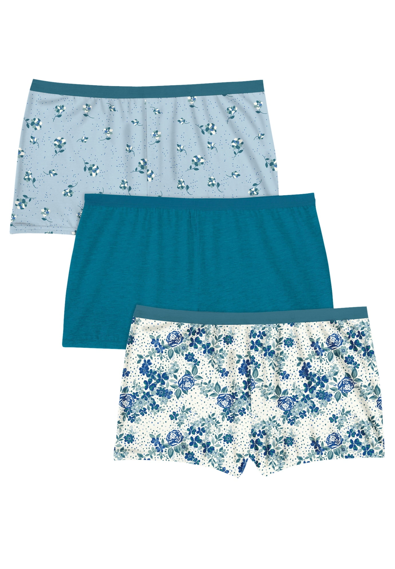 Comfort Choice Women's Plus Size Boyshort Panty 3Pack Underwear