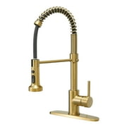 BESy Commercial Kitchen Faucet with Pull Down Sprayer, High-Arc Single Handle Single Lever Spring Rv Kitchen Sink Faucet with Pull Out Sprayer, 3 Function Laundry Faucet, Oil Rubbed Bronze
