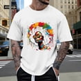 thumbnail image 2 of Outdoor Top for Men Graphic Print Short Sleeve Crew Neck Soft Beach Vacation Clothes for Men,White,M, 2 of 4