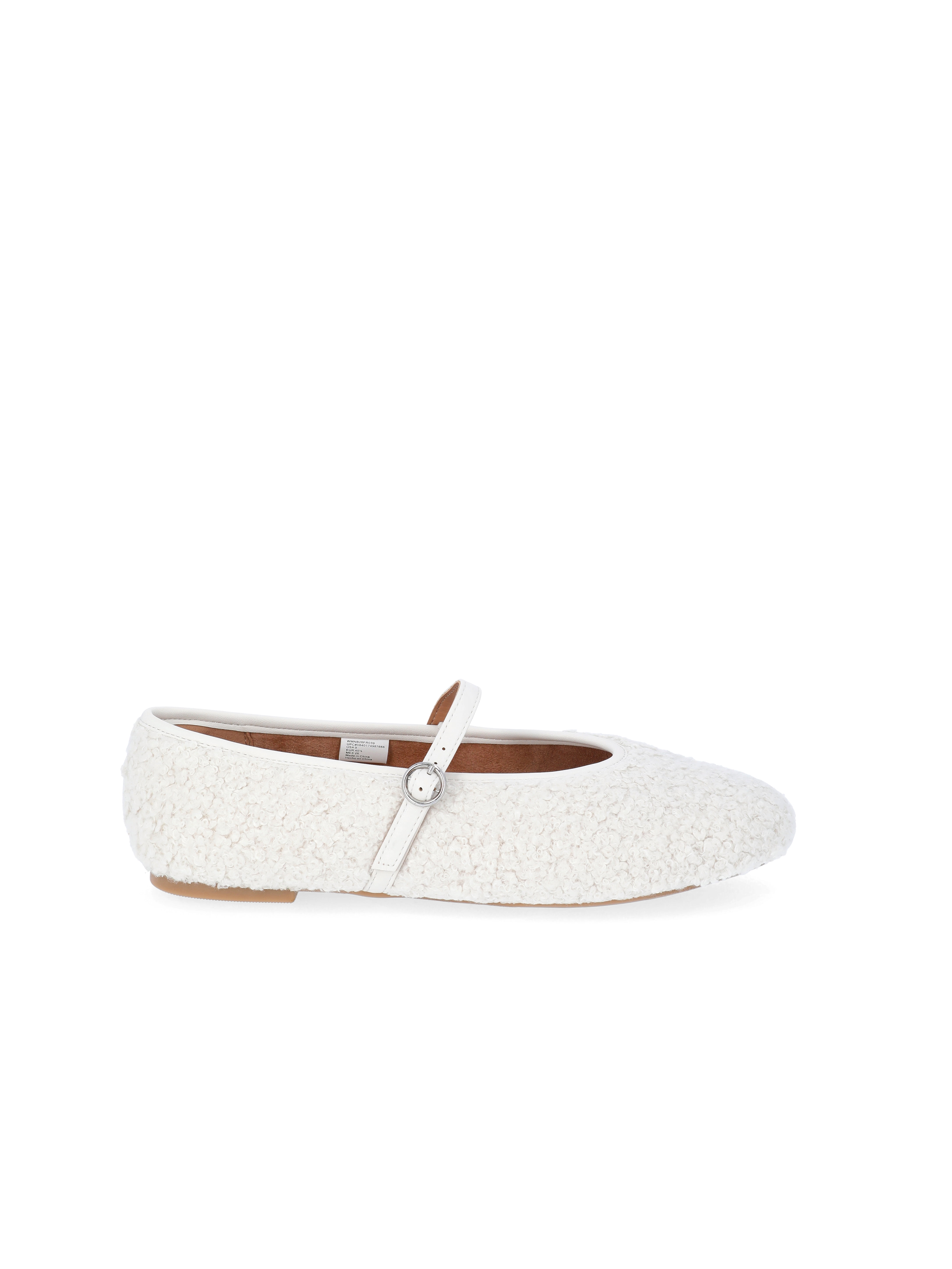 No Boundaries Women's Faux Shearling Mary Jane Flats