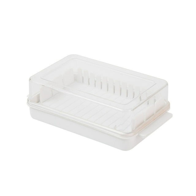 Boîte de Découpe à Couvercle Transparent Compartiment de Rangement pour Fromage