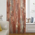 thumbnail image 5 of Orange Abstract Sheer Curtains 45" Long, Vintage Geometric Gradient Oil Painting Modern Light Filering Curtains, Breathable Simi Curtain Privacy Drapes for Kitchen Bathroom Small Window Treatment, 5 of 9
