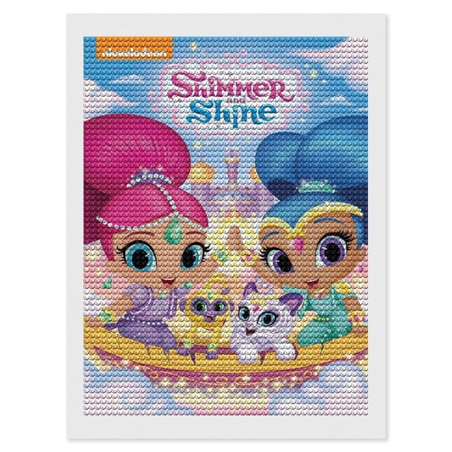 Shimmer y Shine Kits de Pintura de Diamantes para Adultos 5D DIY Diamond Art Kits Full Drill Diamond Dots para Regalo Decoración de Pared y Relajación Artes de Gemas 30*40cm