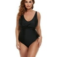 thumbnail image 2 of Maillots de Bain une Pièce pour Femmes Grande Taille, Contrôle du Ventre, devant Torsadé, Froncé, 2 of 5