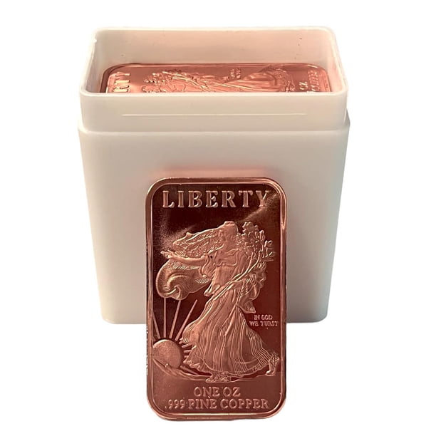 Barra de cobre Unique Metals Walking Liberty de 1 oz, paquete de 20