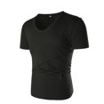 thumbnail image 2 of Mens Short-sleeved T-shirt Solid Color Embroidered V-neck European Code, 2 of 9