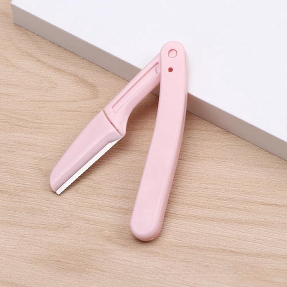 Pink Folding Eyebrow Trimmer 1 PCS Stainless Steel Blade Travel Size