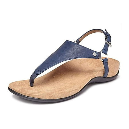 

Là Vestmon Arch Support Sandals for Women T Strap Orthotic Flat Flip Flops