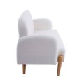 thumbnail image 6 of Williamspace Loveseat Sofa, 59.1" Teddy Velvet Couch Small Modern Love Seat Sofa with Three Cute Curved Lumbar Pillows for Small Spaces, Light Beige, 6 of 7