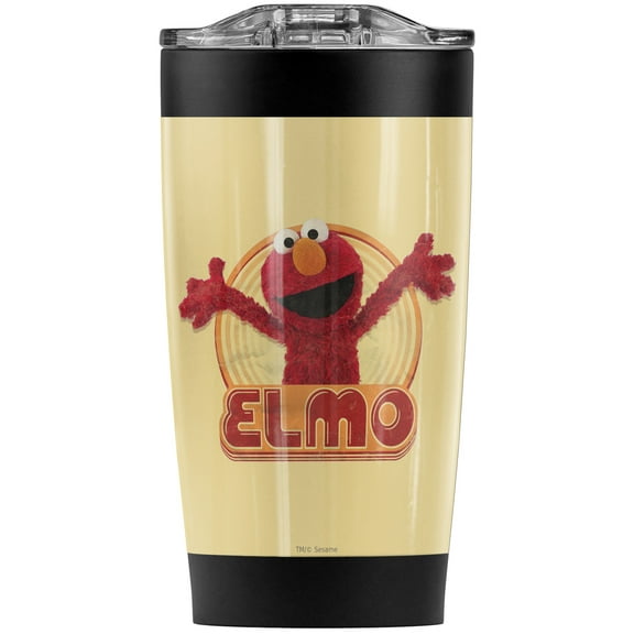 Sesame Street/Elmo Iron On Stainless Steel Tumbler 20 oz Coffee Travel Mug/Cup, Vacuum Insulated & Double Wall with Leakproof Sliding Lid | Great for Hot Drinks and Cold Beverages