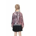 thumbnail image 3 of LOLANTA Girls Sequin Jacket Long Sleeve Kids Bomber Coats with Pockets Spring Fall Outfits, 3 of 7