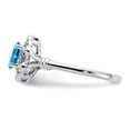 thumbnail image 4 of 925 Sterling Silver Rhodium-plated Light Swiss Blue Topaz & Diam. Ring Size: 10; for Adults and Teens; for Women and Men, 4 of 5
