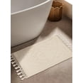 thumbnail image 3 of Savi Home Cotton Woven Jacquard Bathroom Rug – Non-Slip Thick Bath Mat 20"x38", Ivory, 3 of 4