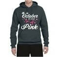 thumbnail image 2 of Wild Bobby In October We Wear Pink Crown Breast Cancer Awareness Unisex Hoodie Sweatshirt, Charcoal, Medium, 2 of 6