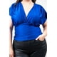 thumbnail image 4 of Blusa de Satín Roman Fashion Cuello V Talla Extra Azul Rey 38, 4 of 6