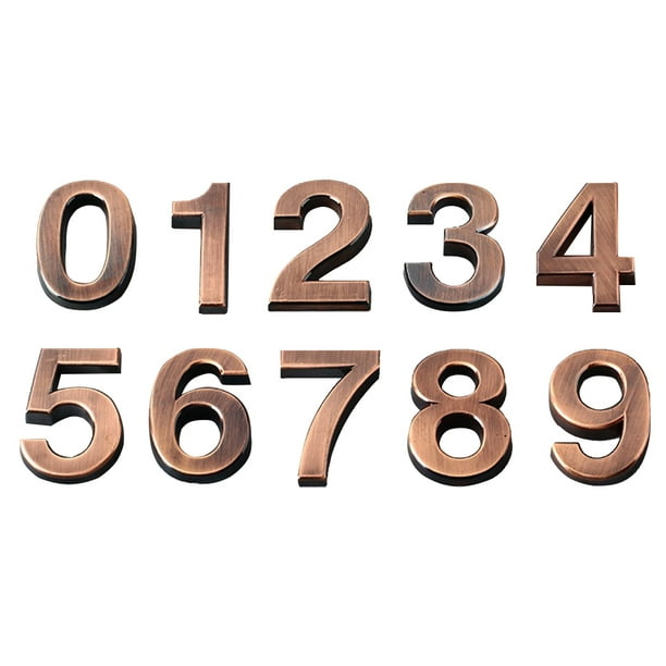 OUNONA 10pcs Stereoscopic Number Sign Modern Plaque Number House Hotel Door Address Digits ...