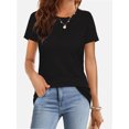 thumbnail image 6 of Womens Summer Casual Short Sleeve Tunics Tops Crew Neck Blouses Dressy Basic Shirts, 6 of 6