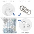 thumbnail image 5 of Blue Beige Coastal Turtle Waterproof Fabric Shower Curtain,Ocean Coral Nautical Waterproof Fabric Shower Curtain for Bathroom Curtains Bathtubs Hotel Shower Curtains with 12 Hooks Long 72x78in, 5 of 8