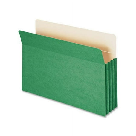 Colored File Pockets 3.5" Expansion, Legal Size, Green