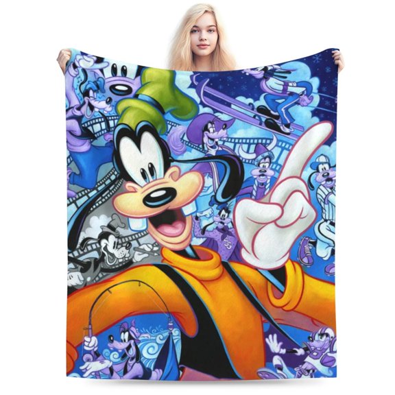 Goofy Cartoon Blanket, Super Soft Large Fluffy Plush Throw Blanket for Boys Girls Young Adults, Cozy Warm Flannel Blanket for Living Room Couch Bed All Seasons