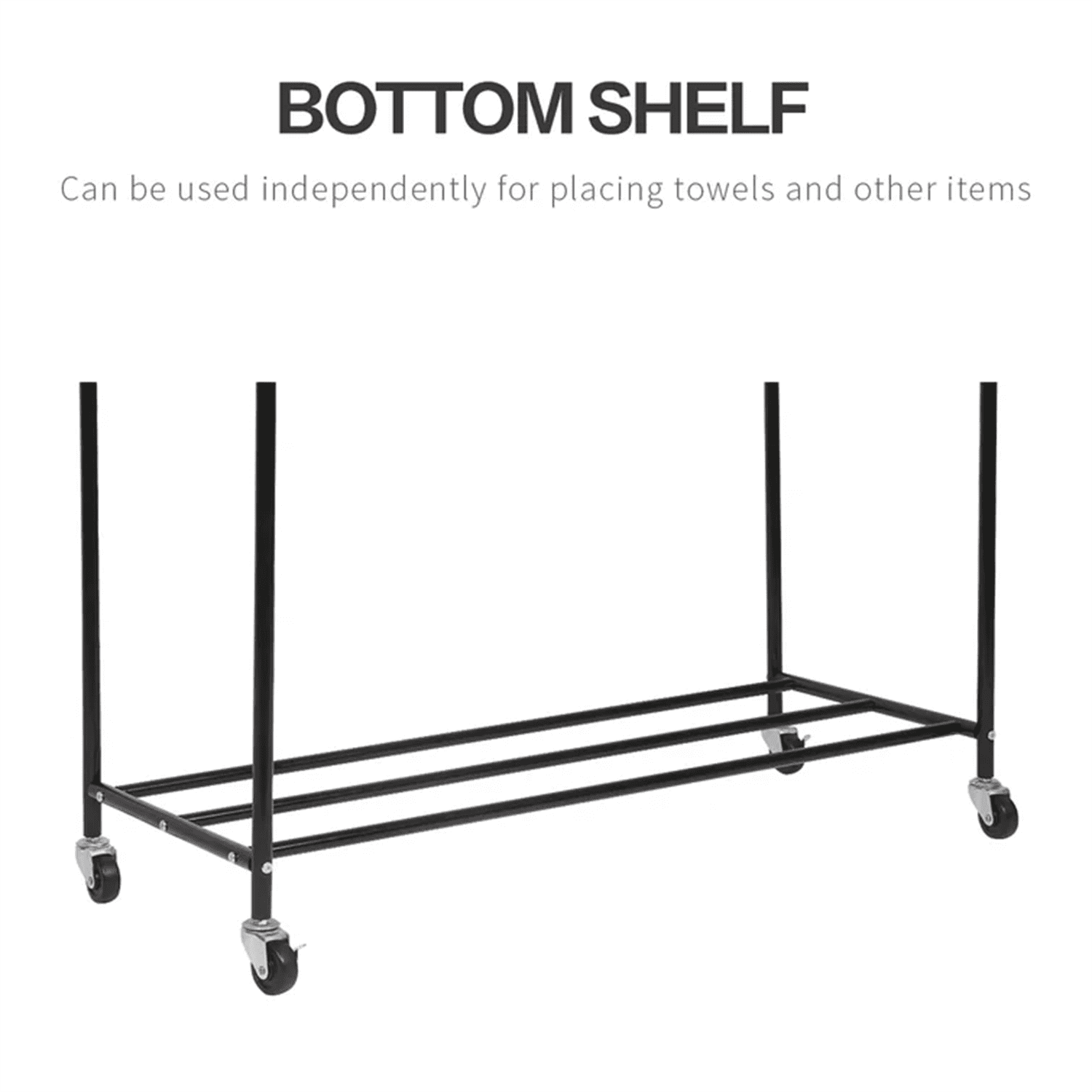 Amstech Laundry Hamper Sorter 4 Section, Laundry Sorter Cart with 4 Removable Bags and Rolling Wheels, Black