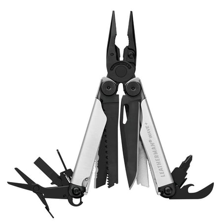 LEATHERMAN - Wave Plus Multitool with Premium Replaceable Wire Cutters and Spring-Action Scissors Limited Edition Black/Silver