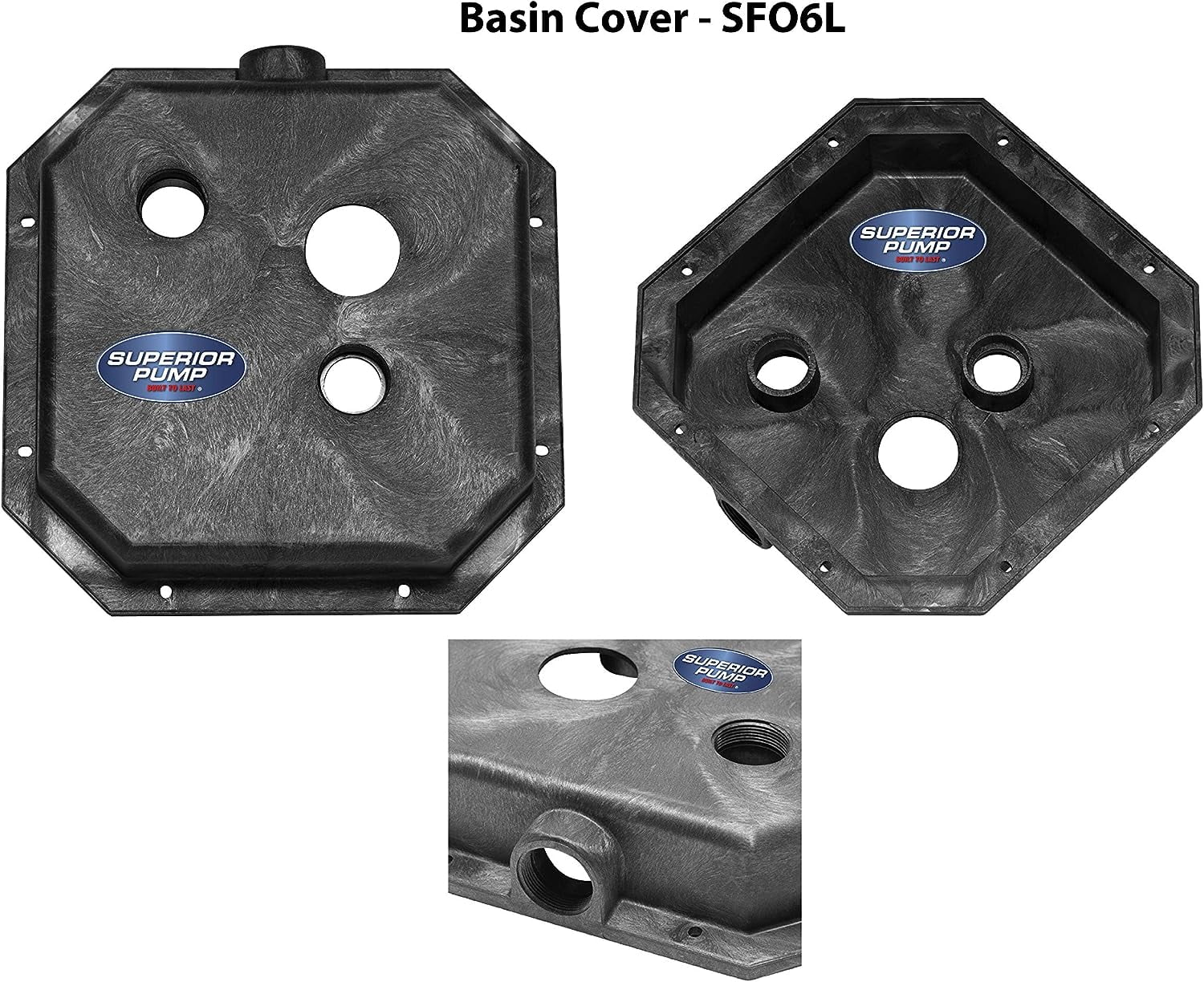 Superior Pump 92072 1/3 HP Pre-Assembled Submersible Remote Sink Drain Utility Water Pump. Black