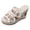Beige, variant on Floral Fringed Denim Platform Wedge Heeled Sandals for Women Trendy Casual Leopard Canvas Buckles Espadrilles Chunky Heels Slides Dress Backless Slippers 2026 Summer Beige Size 8